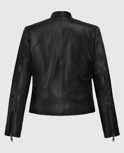 Carrie Anne Moss The Matrix Resurrections Black Leather Jacket