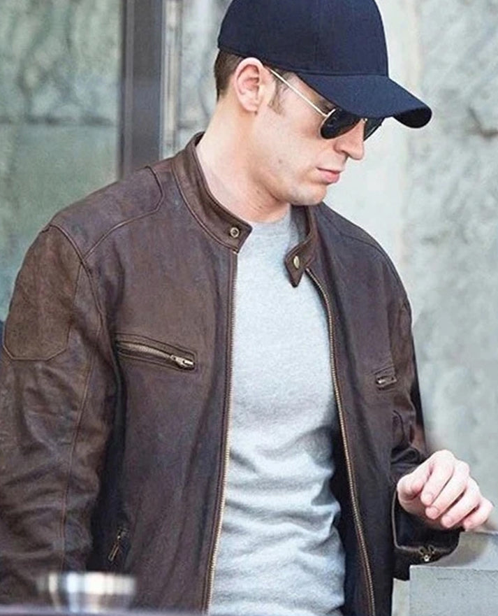 Chris Evans Captain America Civil War Leather Jacket