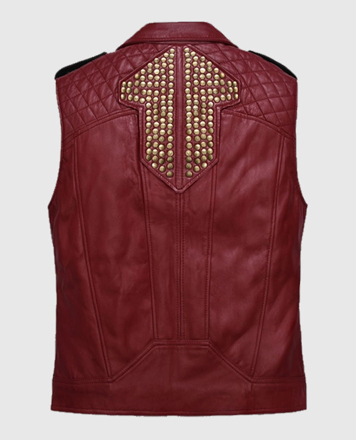 Chris Hemsworth Thor Love and Thunder Red Cherry  Leather Vest