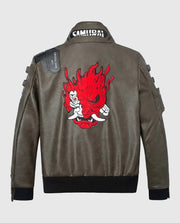 Cyberpunk-2077 Beige Bomber Samurai Jacket