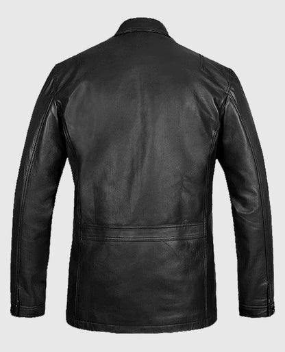 Daniel Craig Black Leather Blazer