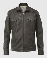 Daniel Radcliffe Harry Potter and Deathly Hallows Grey Leather Jacket