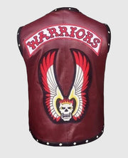 Dark Brown The Warriors Leather Vest with Patches