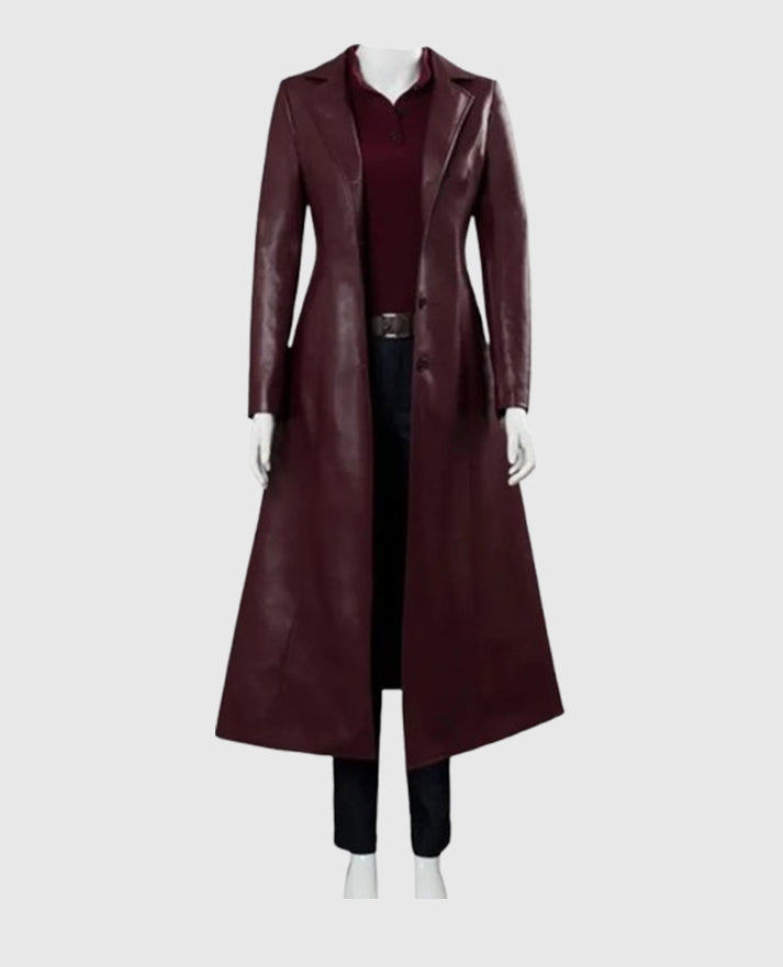 Dark Phoenix Jean Grey Maroon Leather Coat