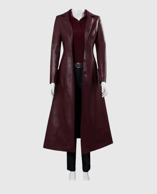 Dark Phoenix Jean Grey Maroon Leather Coat