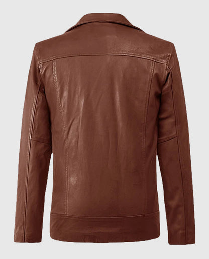 Dauntless Tan Biker Leather Jacket for Men