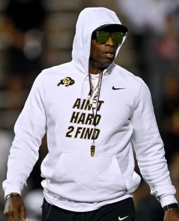 Deion Sanders I Ain’t Hard 2 Find White Hoodie