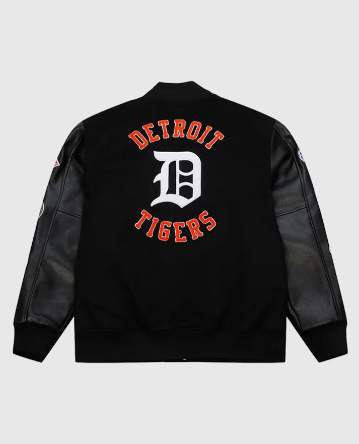 Detroit Tigers Black Vintage Logo Varsity Jacket