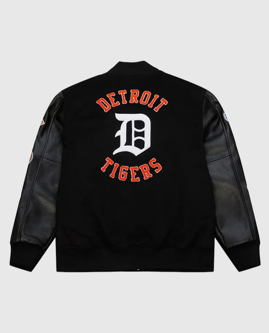 Detroit Tigers Black Vintage Logo Varsity Jacket