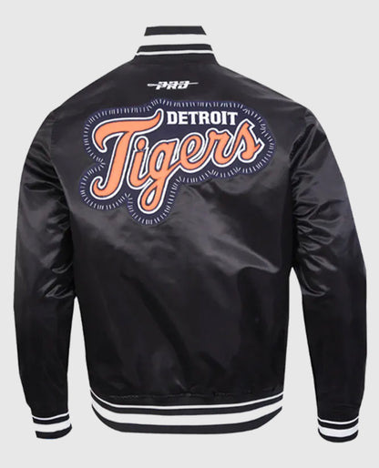 Detroit Tigers Diy Pick Stitch Classic Rib Satin Varsity Jacket