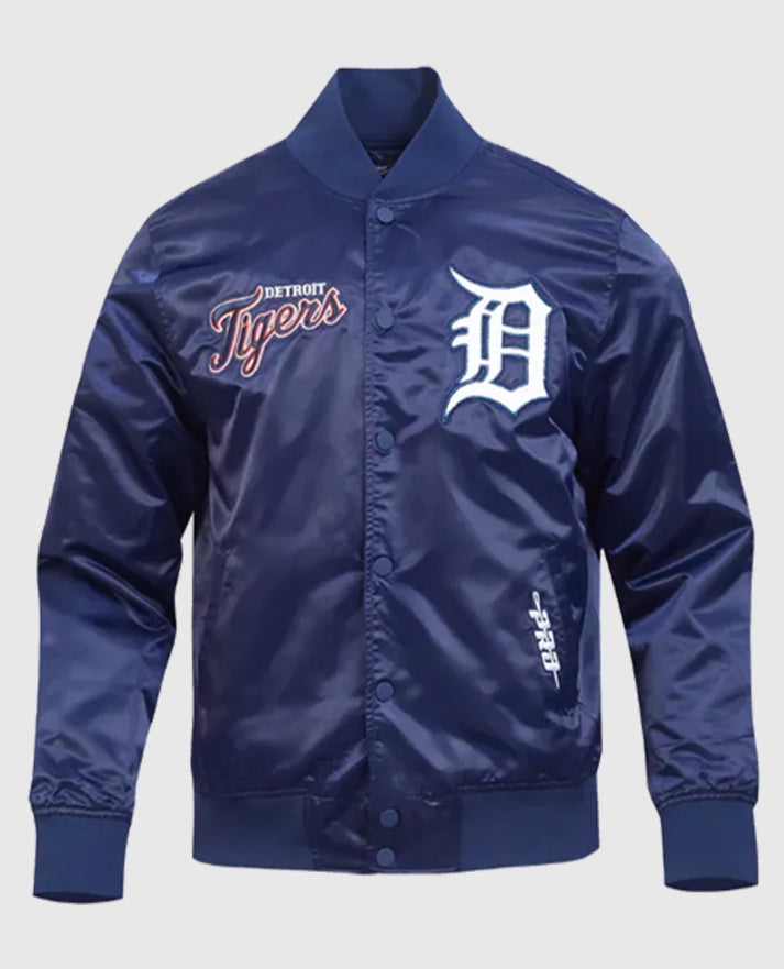 Detroit Tigers Souvenir Blue Satin Jacket