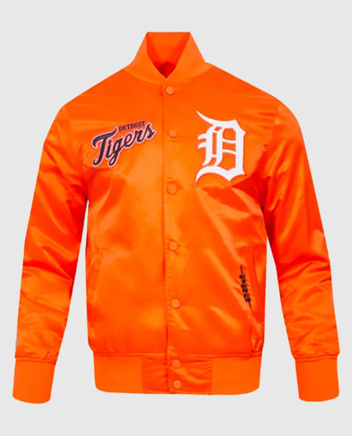 Detroit Tigers Souvenir Orange Satin Jacket