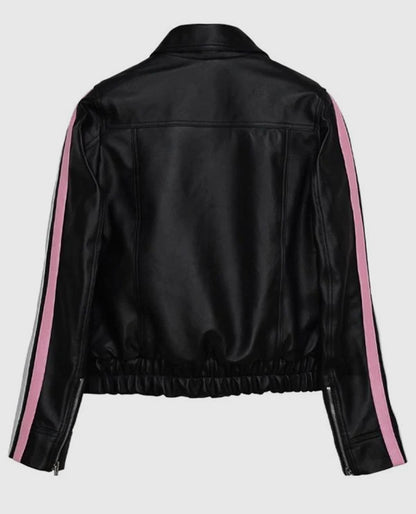 Diddi Moda Ribbon Black Leather Jacket