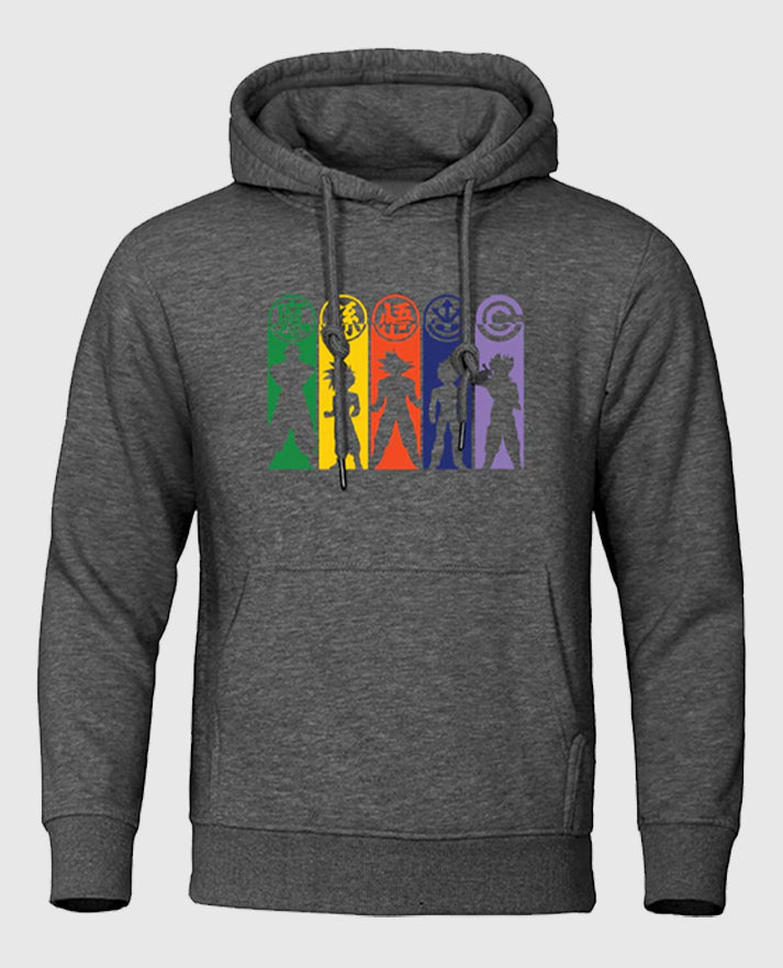 Dragon Ball Z Amazing Characters Grey Hoodies