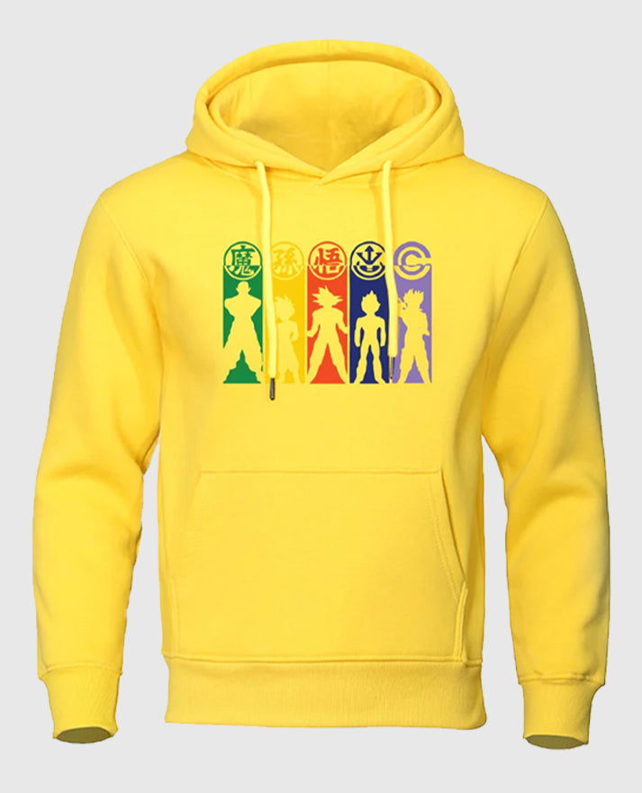 Dragon Ball Z Amazing Characters Yellow Hoodies