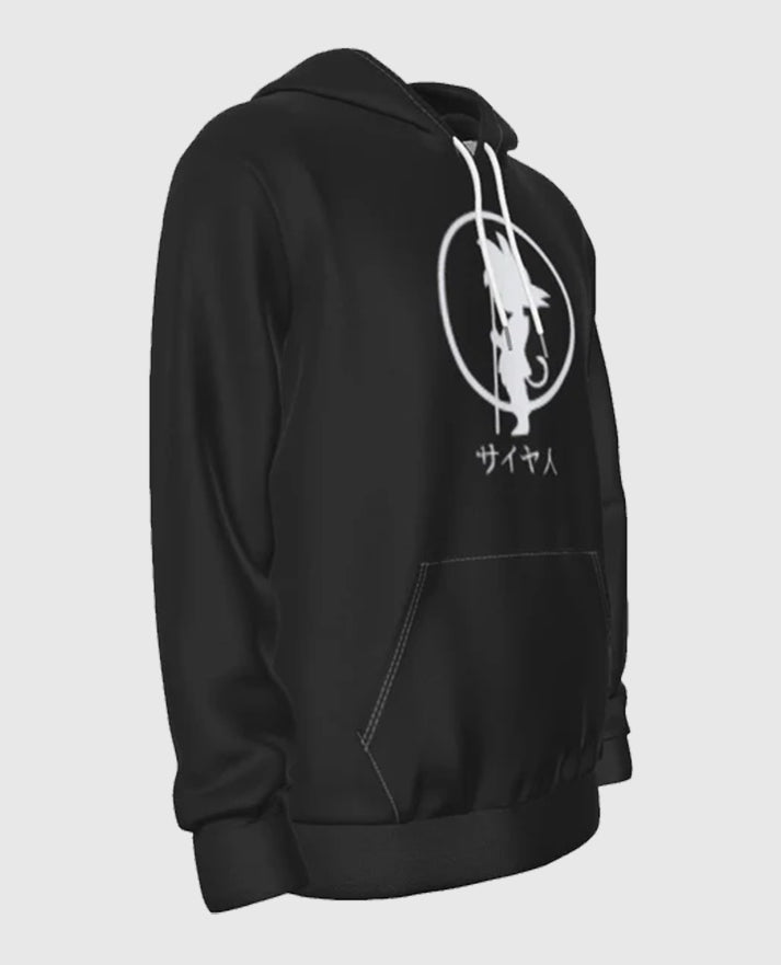 Dragon Ball Z White Shadow Kid Goku Black Pullover Hoodie