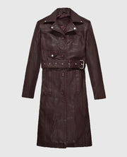 Eiza Gonzalez Leather Trench Long Coat