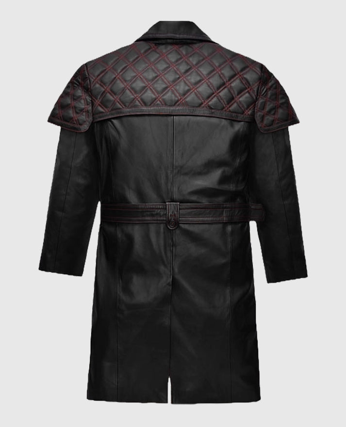 Elvis Presley Black Leather Long Coat