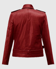 Emilia Clarke Last Christmas Red Leather Jacket
