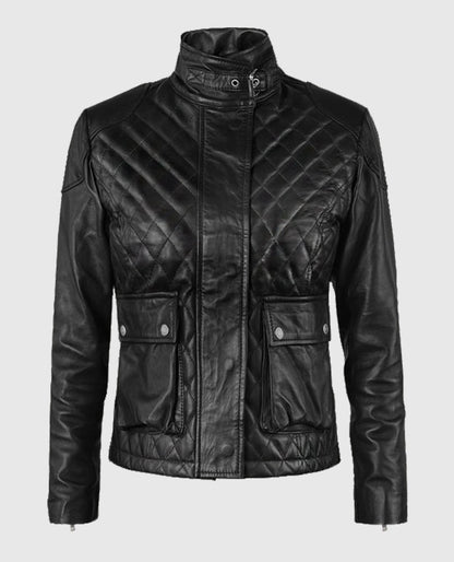 Emily Blunt Black Quilted Jacket