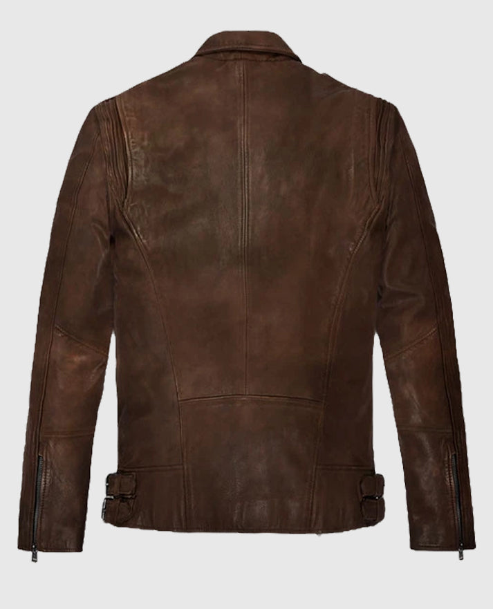 Falcon Spanish Brown Rider Leather Jacket For Men