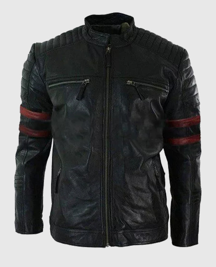 Fight Club Tyler Durden Retro Black Leather Jacket
