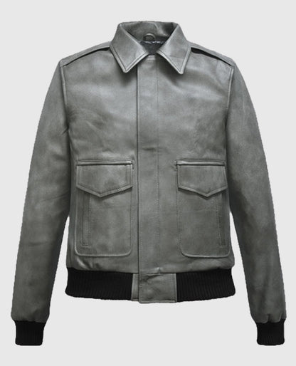 Harbor Gray Kendall Jenner Leather Jacket