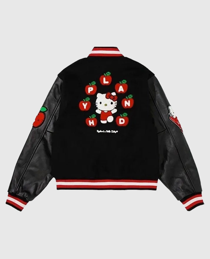 Hello-Kitty-Apples-Varsity-Black-Jacket