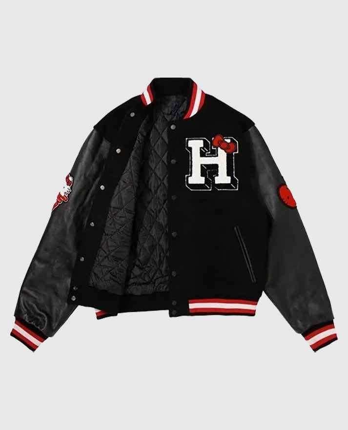 Hello-Kitty-Black-Varsity-Jacket