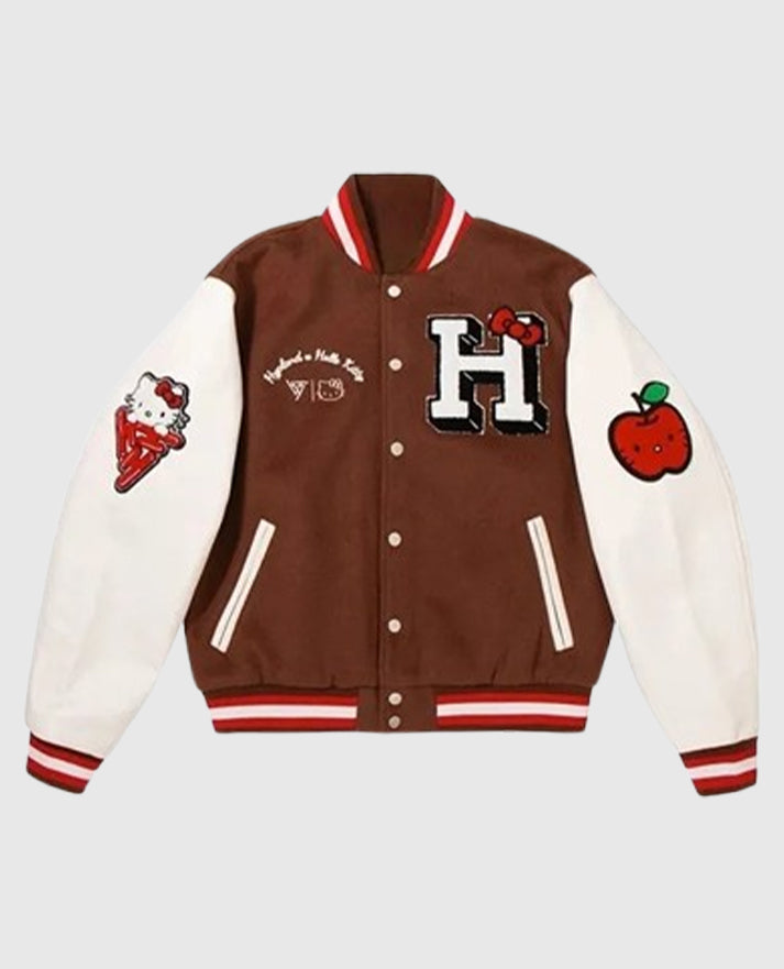 Hello Kitty Brown Varsity Jacket