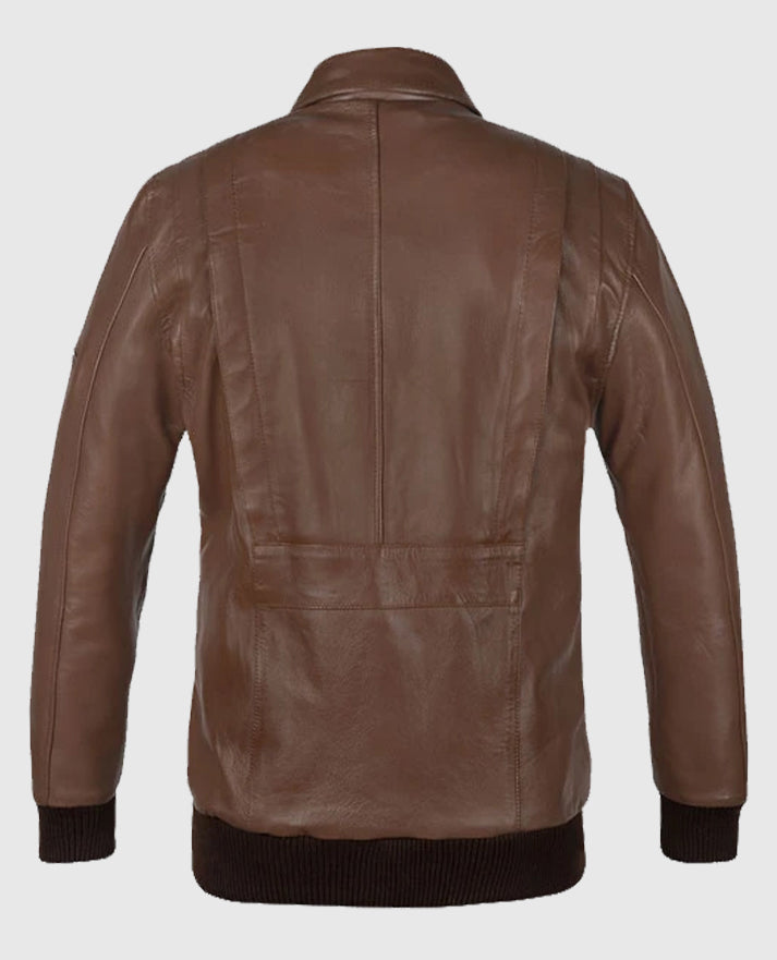 Hunter Leather Bomber Jacket for Men