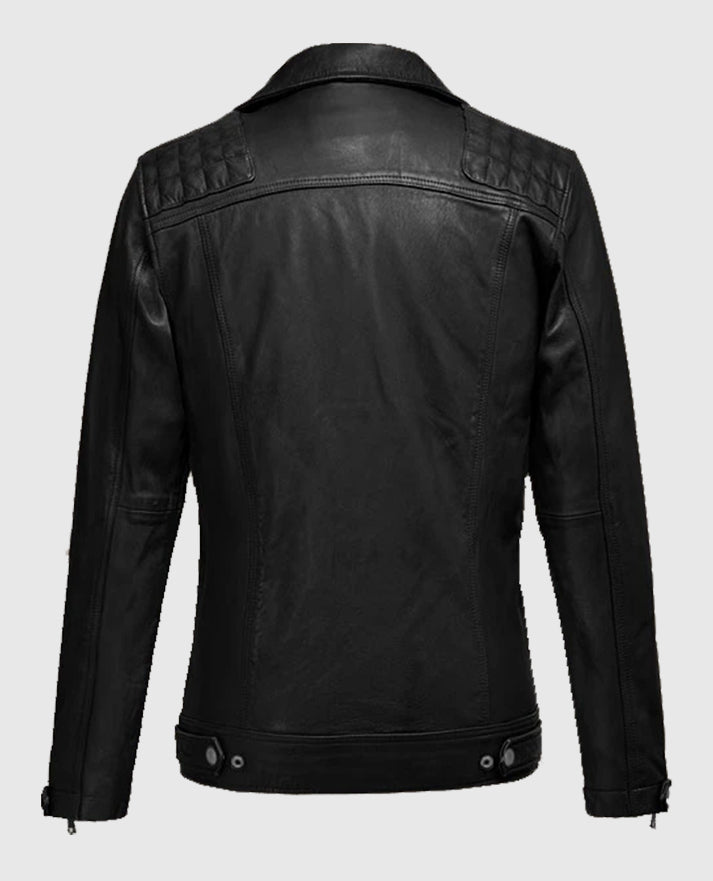 Ironwood Leather Black Biker Jacket for Men