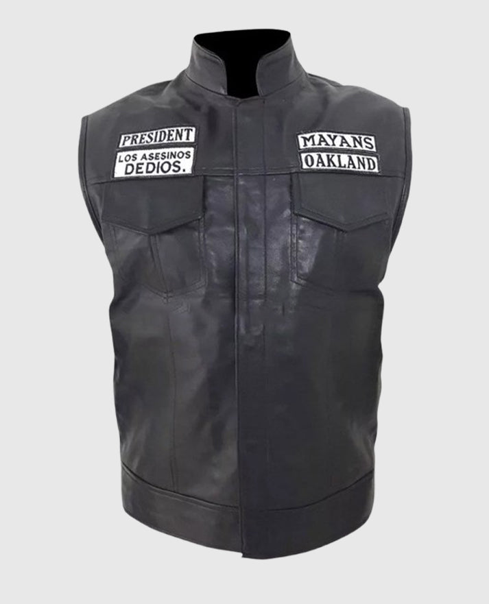 JD Pardo Mayan M.C Black Leather Vest