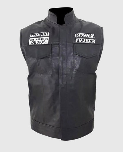 JD Pardo Mayan M.C Black Leather Vest