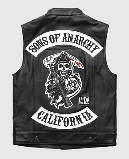Jax Teller Sons of Anarchy Black Leather Vest