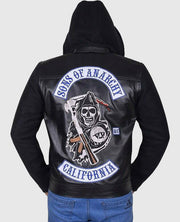 Jax Teller Sons of Anarchy Hooded Black Leather Jacket