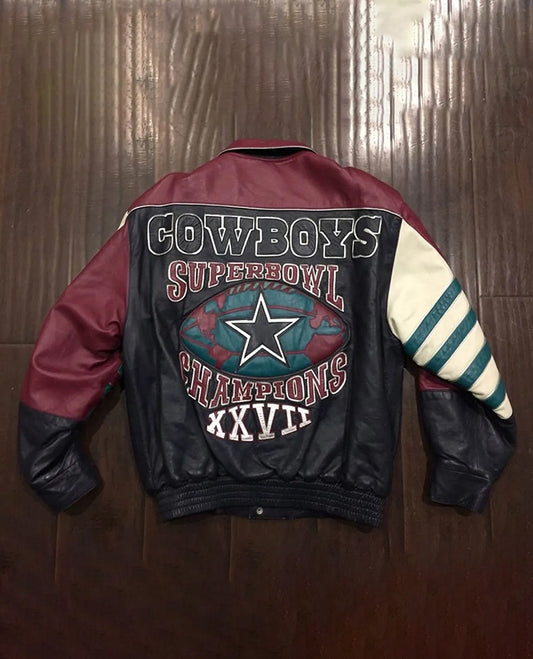 Jeff Hamliton Dallas Cowboy Red Leather jacket