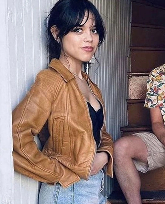 Jenna Ortega Finestkind Brown Leather Jacket