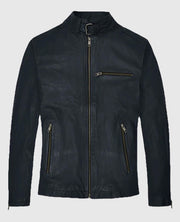 Jim Carrey Leather blue Jacket