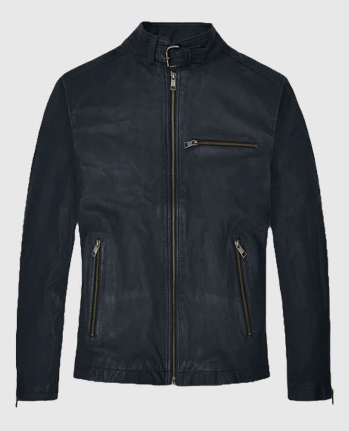 Jim Carrey Leather blue Jacket
