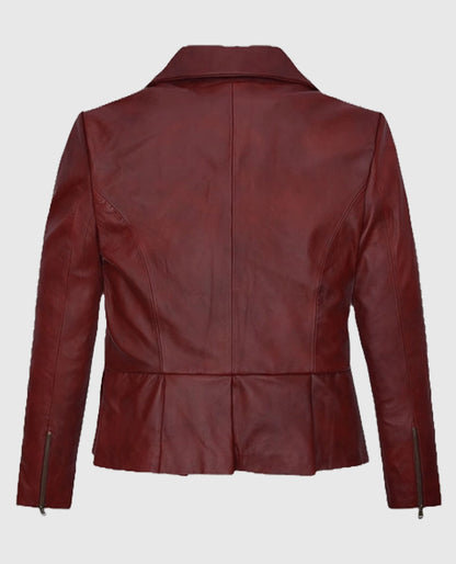 Katherine Heigl Suits BurgundyLeather Jacket