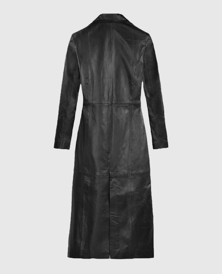 Kendall Jenner Black Leather Coat