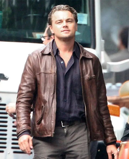 Leonardo DiCaprio Inception Brown Leather Jacket