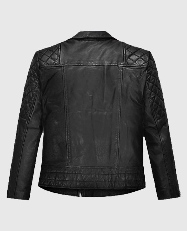 Lucy Hale Biker Black Leather  Jacket