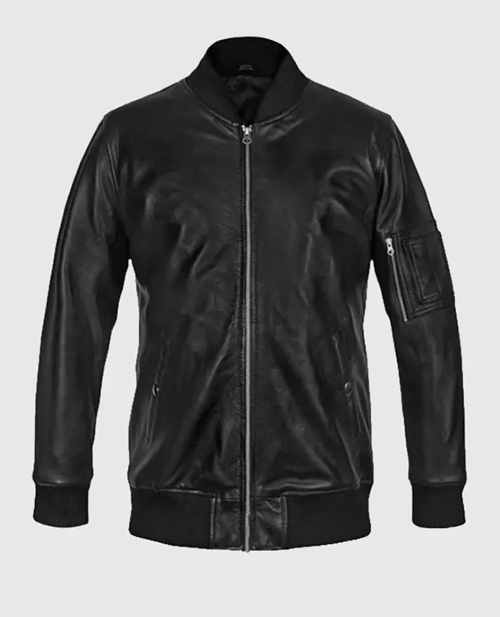 MA-1 Bomber Leather Jacket for Men