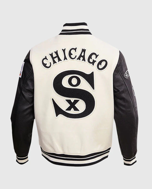 MLB Chicago White Sox Men's Rib Wool Letterman Jacket