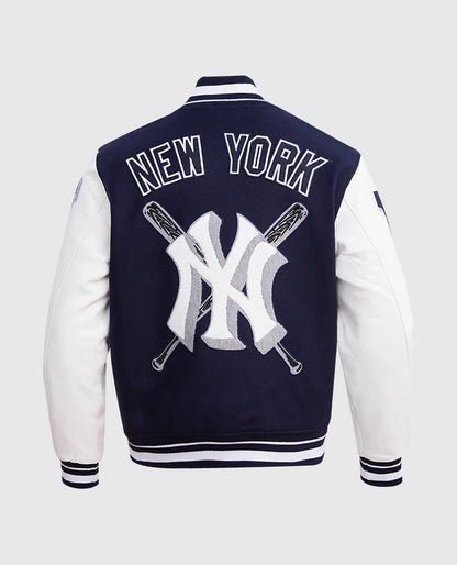 MLB New York Yankees Men's Blue Letterman Jacket