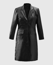 Margot Robbie Leather Long Coat