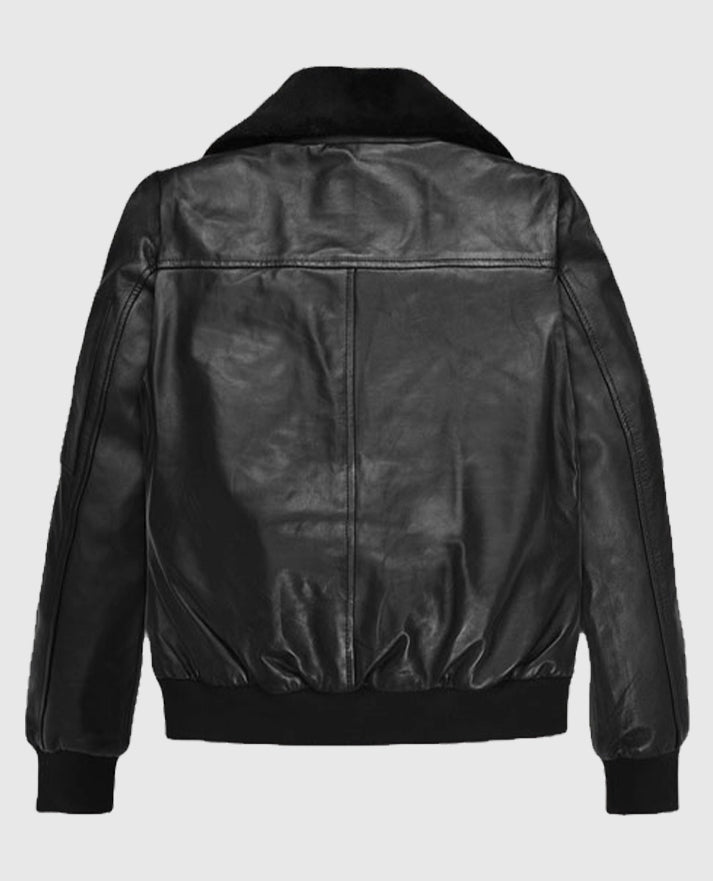 Marilyn Monroe Black Fur Leather Jacket