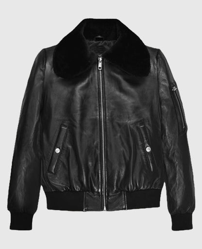 Marilyn Monroe Black  Leather Jacket